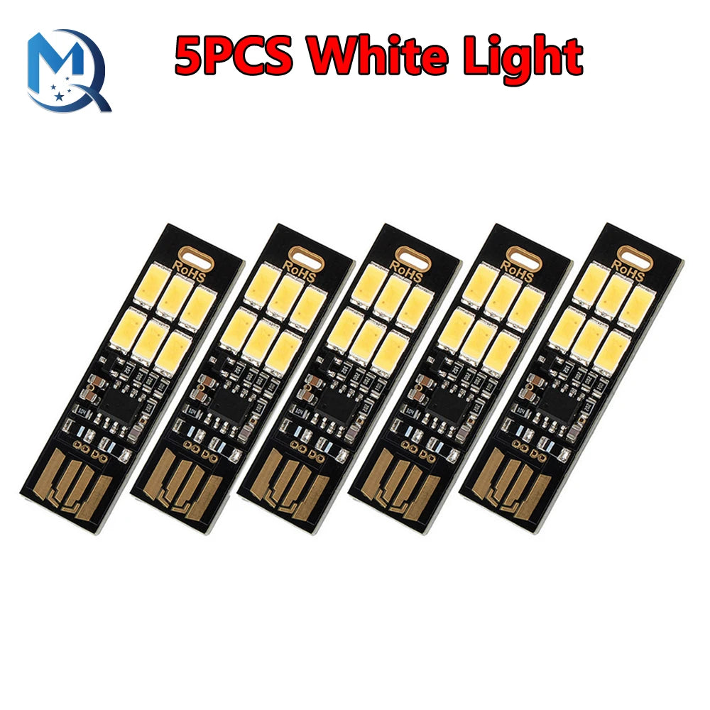 1-10Pcs Portable Mini 5730 USB 6 LED Light 5V Touch Sensor Dimmable Night Light for Power Bank Computer Laptop Book Reading Lamp