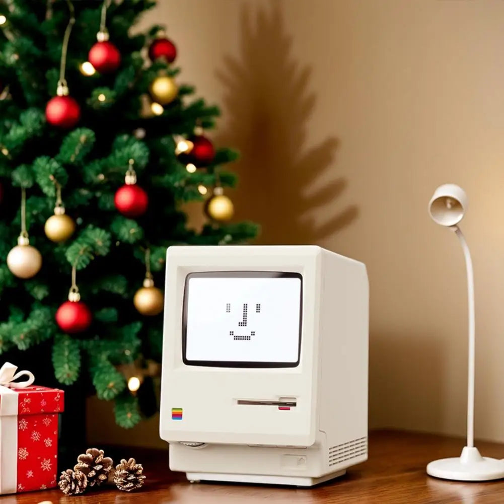 Desktop Digital Clock Retro Classic Design Beige Floppy Disk Decor Tech Gadget Gift For Men Women Office Desk Novelty Ornament