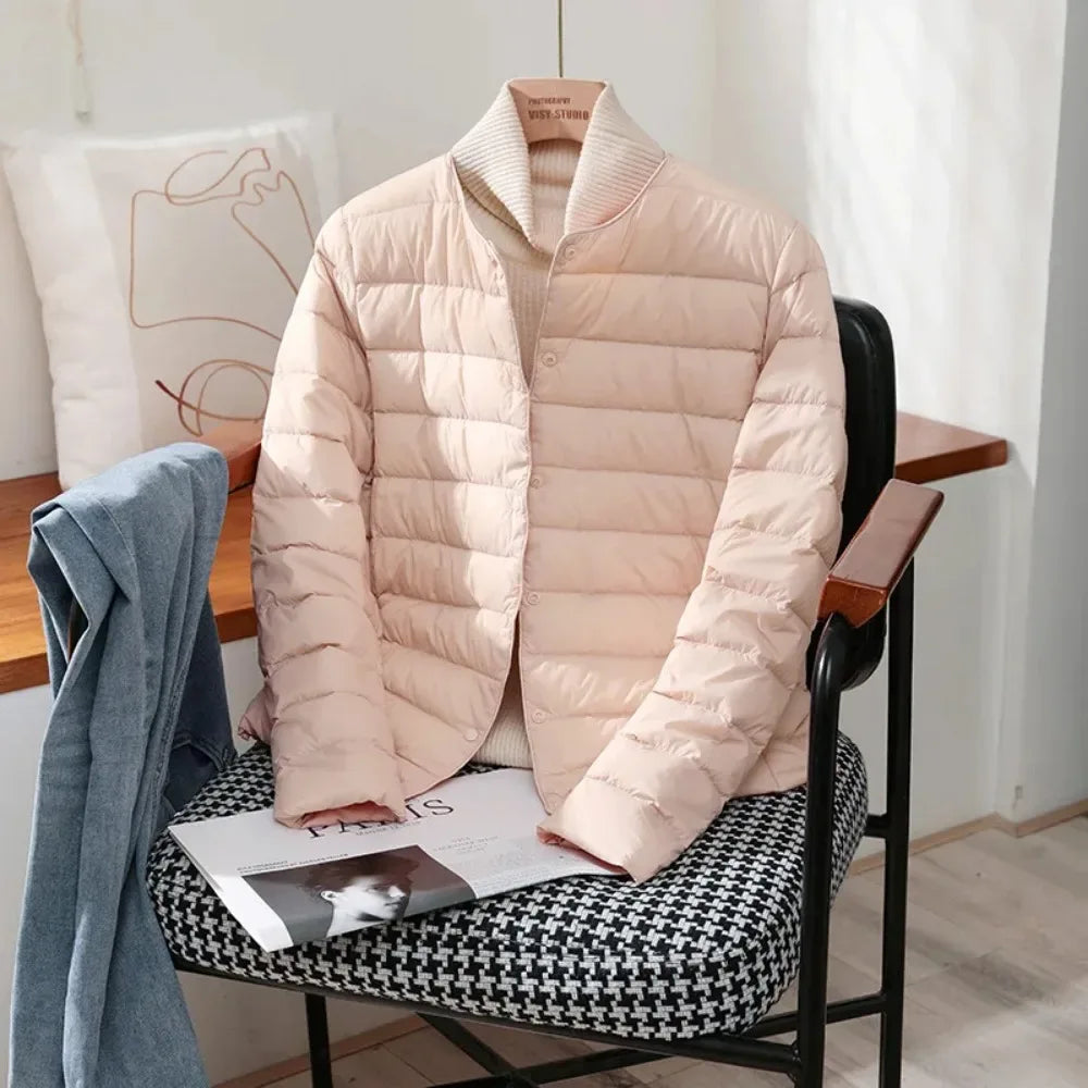 Light Down Coat Spring Autumn Warm Women White Duck Down Slim Jackets Female Fashion Ultra Lightweight Packable Puffer Coats