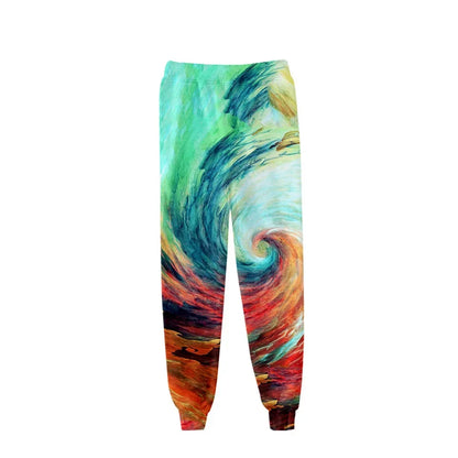 New Hot Sale 3D Print Tie Dye Pink and Green Pants Colorful Psychedelic Trousers Streetwear Men/Women Sweatpants