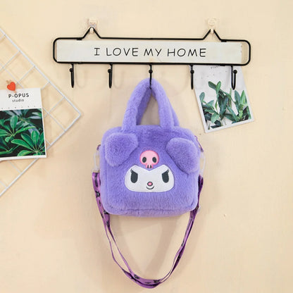Anime Sanrio Kuromi Capybara Handbag My Melody Cinnamoroll Plush Cosmetic Bag Hello Kitty Travel Storage Bag Women Toy Gifts
