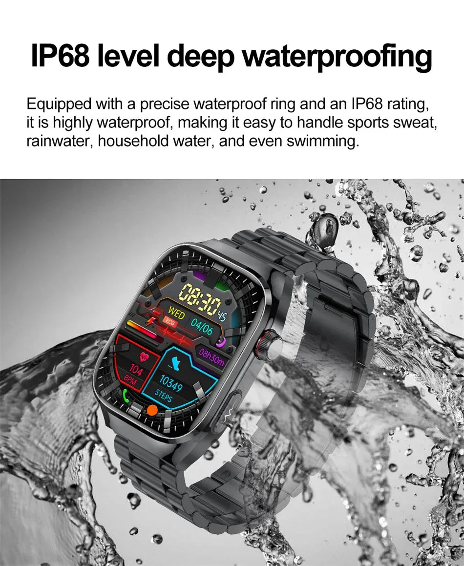 2026 New Professional-Grade Smart Watch Men ECG+PPG Uric Acid Body Fat Health Analysis IP68 Waterproof AMOLED Smartwatch Women