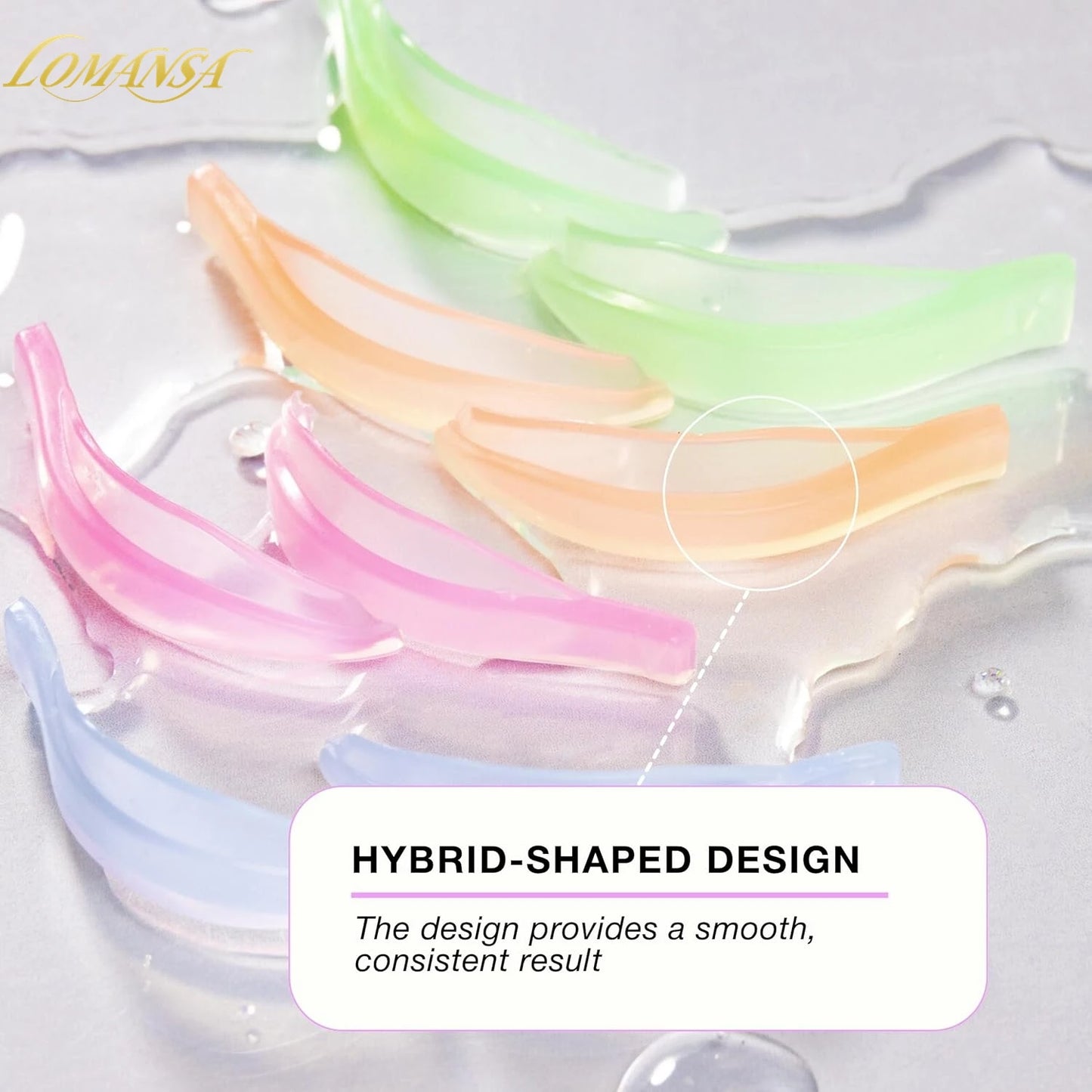 Lomansa 4 Pairs L Curl Silicone Eyelash Perm Rod Shield Sticky Lash Lift Pad Lifting 3D Eyelash Curler Accessories Makeup Tool
