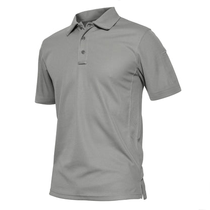 KEFITEVD Summer Golf T-shirts Men's Short Sleeve Quick Drying Polo Shirt Lightweight Outdoor Hiking Camping T-shirts Tee Tops