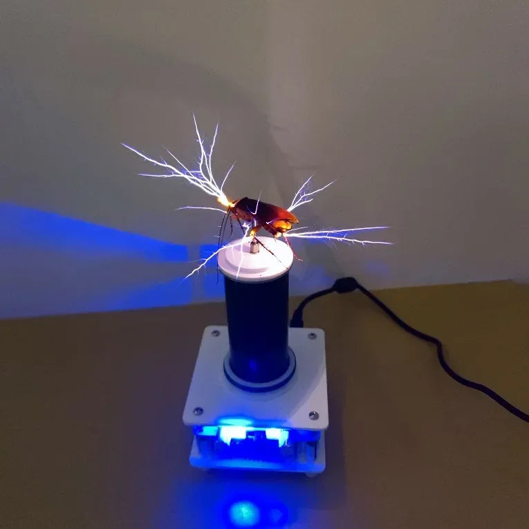 Wishcolor YSKJ-36 Blue/Golden Double Class E Tesla Coil with 10cm Thin Arc Support Music Bluetooth Playback
