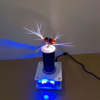 Wishcolor YSKJ-36 Blue/Golden Double Class E Tesla Coil with 10cm Thin Arc Support Music Bluetooth Playback