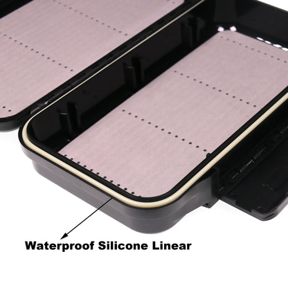 Wifreo 1PC Waterproof Stream Flies Combo Set Box Trout Fishing Fly Cases with Silicone Linear Dry WetNymph Storage Portable Case