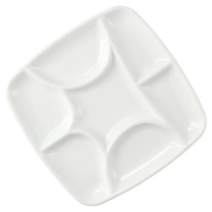 7-Will Square Paint Palette,White Ceramic Artist Paint Palette for Watercolor Painting, Palette Oil Painting