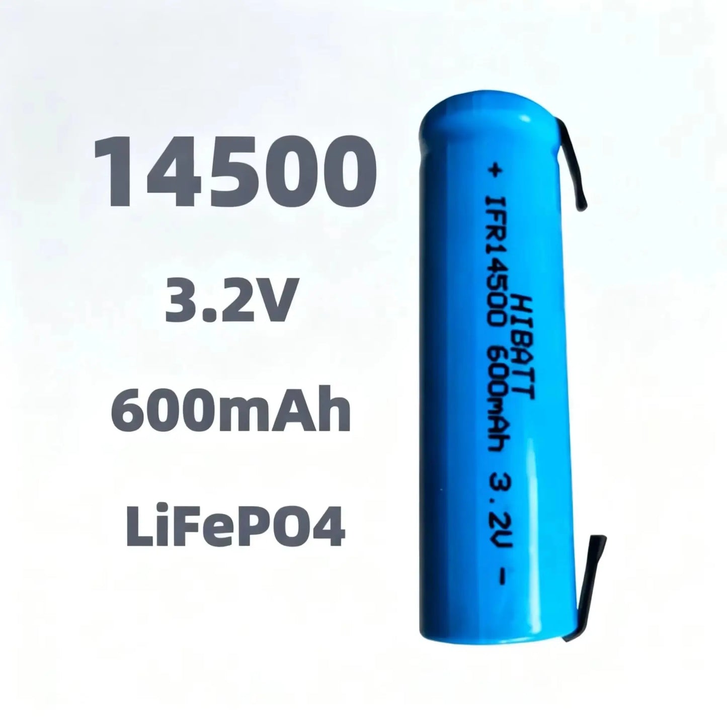 10PCS 14500 LiFePO4 Battery 3.2V 600mAh with solder tabs for Shaver Weight scale Doorbell Mite removal device Microphone Toy