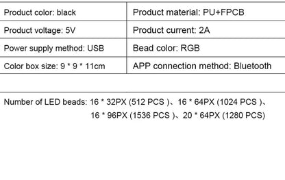 LED Scrolling Advertising Display RGB USB App Bluetooth DIY Devil Eye Overlength Matrix Pixel Panel Pattern Animation Display