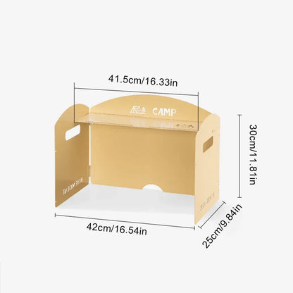 Four-Fold Gas Stove Windproof Screen Foldable Gas Stove Windshield Portable Camping Picnic Cooking Burner Wind Shield for BBQ