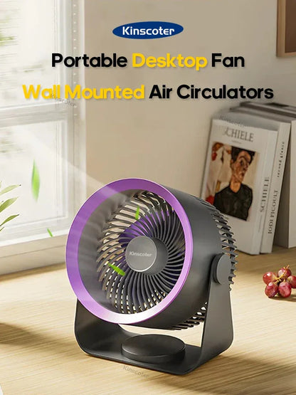 4000mAh Electric Fan Portable Cordless Air Circulator Desktop Wall Mount Ceiling Fan Air Cooler Home Silent Ventilation Fan