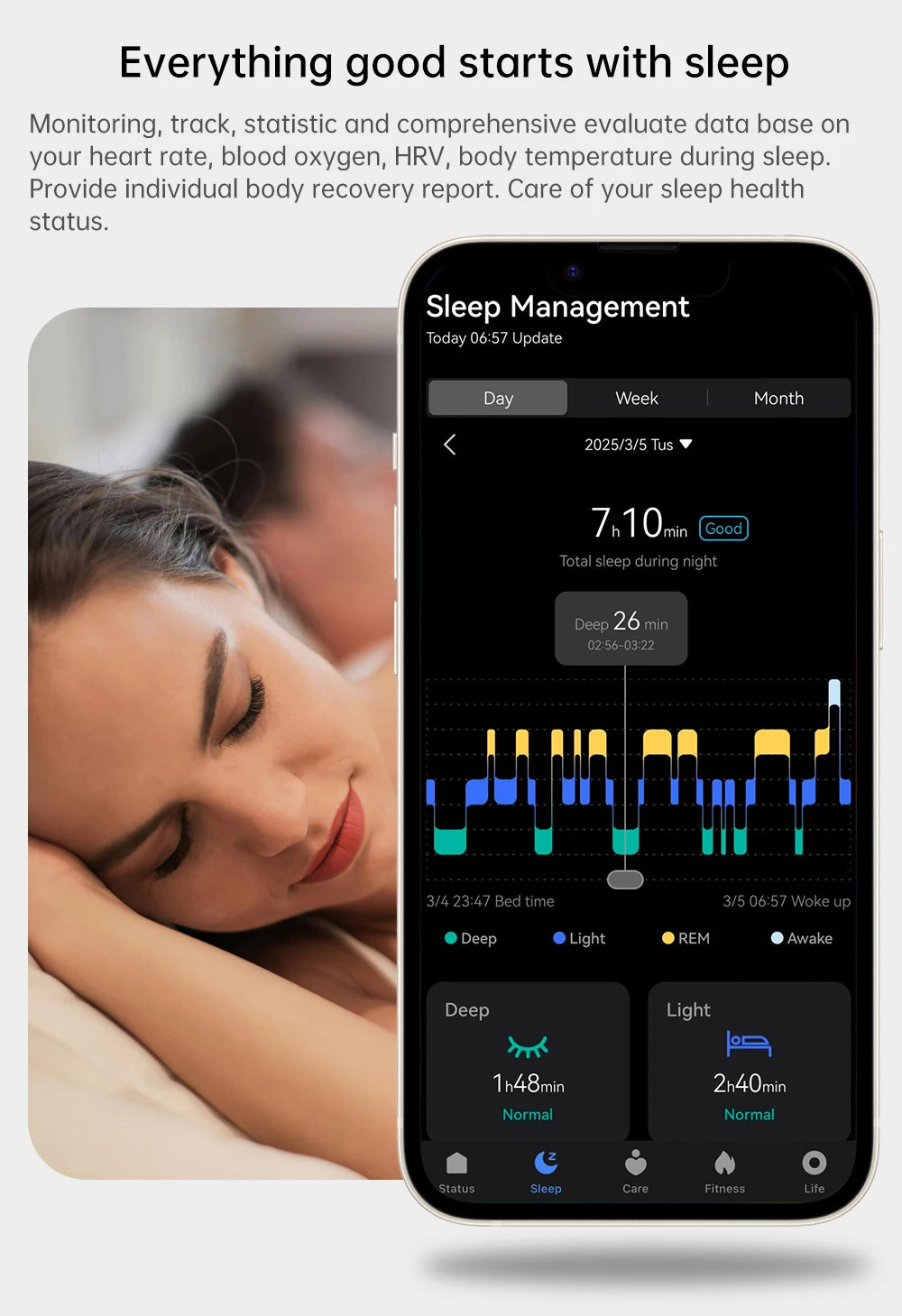2026 Health Monitoring Smart Ring, Continuous Heart Rate Blood Oxygen Sleep Tracker, Silent Vibration Notification Smart Ring