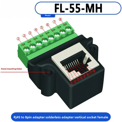 RJ45 adapter terminal RJ45 adapter terminal Cat5e Cat6 adapter board network port DIN35 guide rail installation