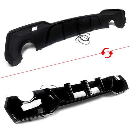 Magickit Rear Diffuser For BMW G22 G23 420i 430i 440i M Sport w/ LED 2020+ Carbon Look Rear Bumper Diffuser