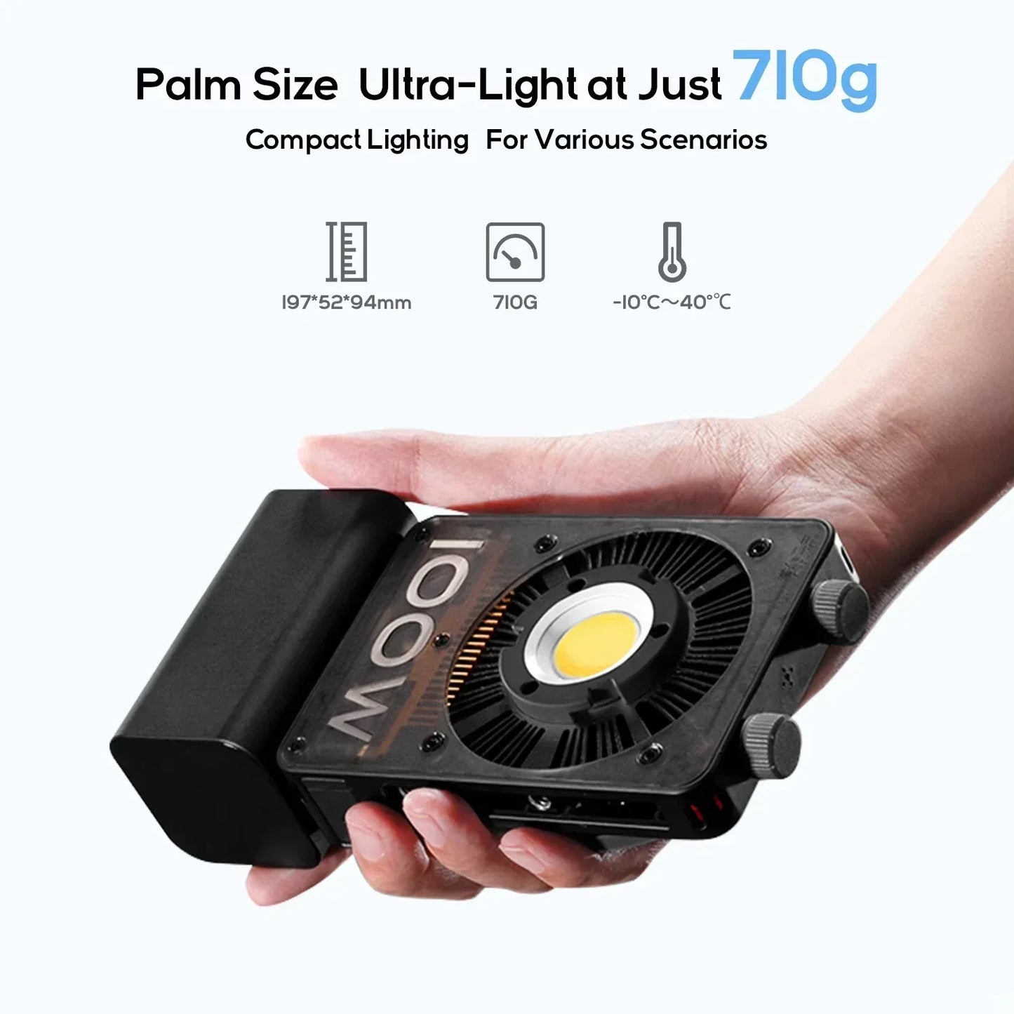ZHIYUN CINEPEER CX100 100W Handheld Led COB Light Pocket Video Light Bi Color Photo Fill Light Photography Lighting