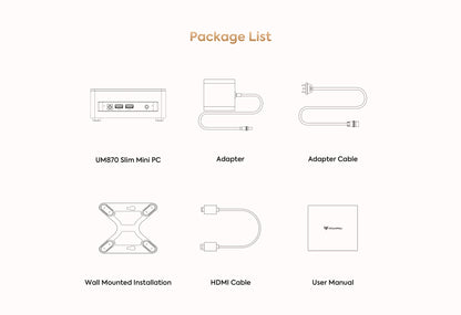 MINISFORUM Mini PC UM870 Slim AMD Ryzen 7 8745HMini Computer Window 11 DDR5 32GB 1TB SSD UM680 Slim AMD Ryzen 7 6800H  Gaming PC