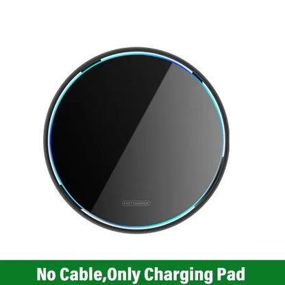 LED Night Light Wireless Charger Stand Pad For iPhone 16 15 14 13 12 Pro Max Samsung S25 S24 Xiaomi Quick Fast Charging Station