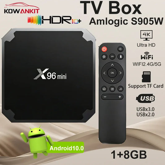 2026 4K UHD HDR 10+ Smart Tv Box Android 10 X96 Mini 4G WiFi TV Stick S905W Quad Core 1+8GB Multimedia Player TV Box