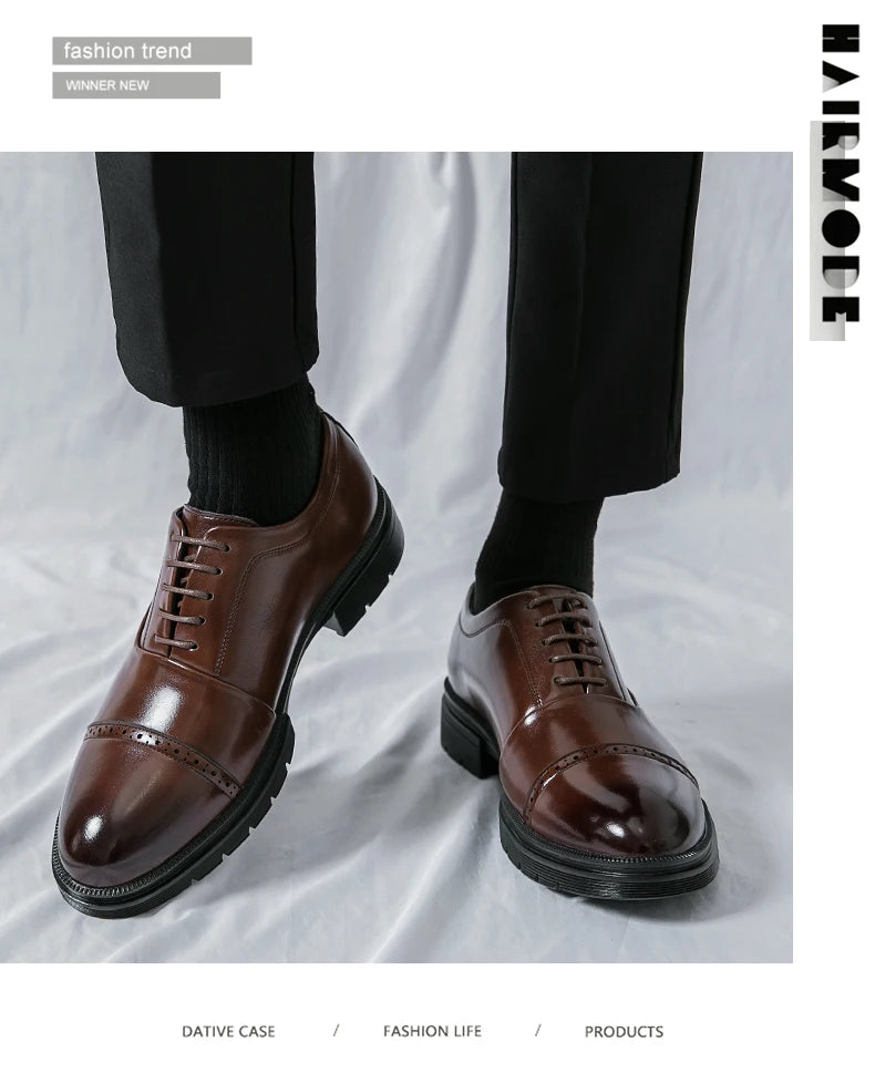 High Quality Brogues Wedding Leather Shoes Men Classic Formal Office Casual Business Shoes Man Social Oxford Men's Dress Shoes