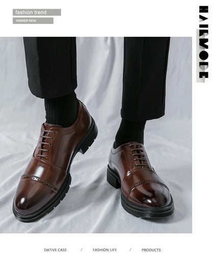 High Quality Brogues Wedding Leather Shoes Men Classic Formal Office Casual Business Shoes Man Social Oxford Men's Dress Shoes
