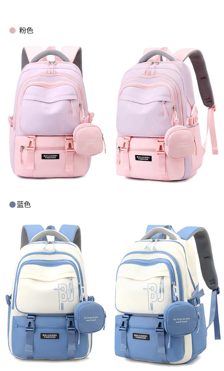 Teen Girls Backpacks for School 8-12 Years Students Casual Fashion Travel Backpacks Portability College Backpack for Women Bag