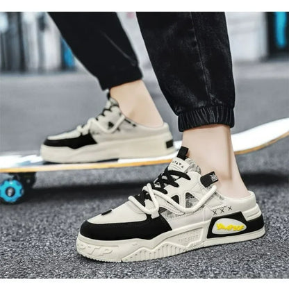 Slipper Mens Shoes Summer Thick Sole Breathable Comfortable Half Slippers Outdoor Youth Skateboard Shoes Casual Sneakers for Men