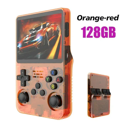 R36S Retro Handheld Video Game Console Arkos System 3.5 Inch IPS Screen 128GB Portable Pocket Game Player for Kids