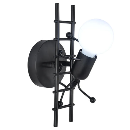 Humanoid Creative Wall Light Modern Simple Little Man Bedside Lamp Sconce Indoor Decor Hanging Lighting for Children Bedroom LED