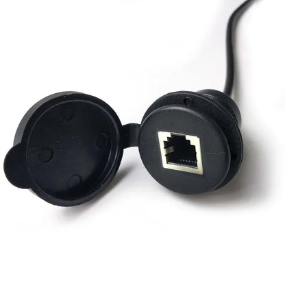 CAT6 RJ45 Socket Cable for Industrial Control Chassis CAT 6 Head Waterproof Panel RJ45 Network Male to Female Extension Cable