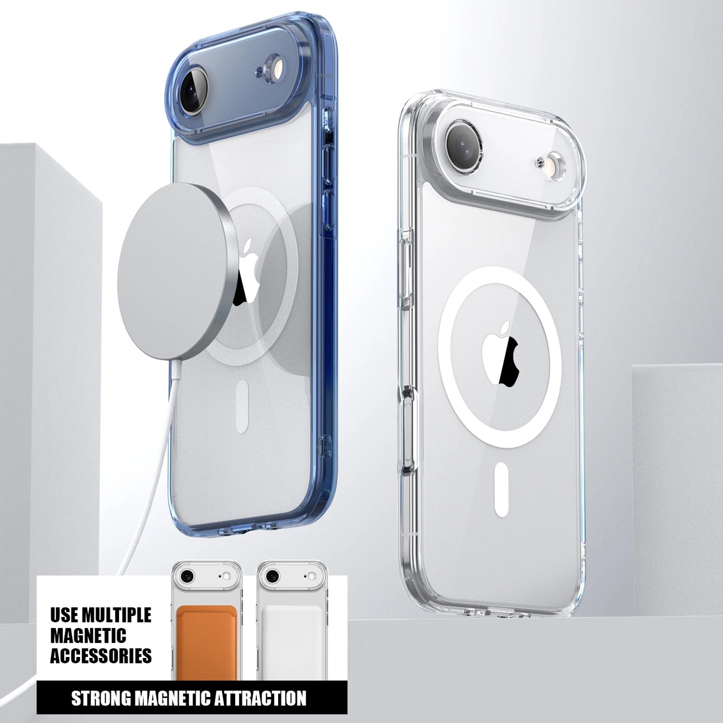 KEYSION Shockproof Transparent Case for MagSafe for iPhone 17 Air HD Clear TPU+PC Magnetic Wireless Charging Phone Back Cover