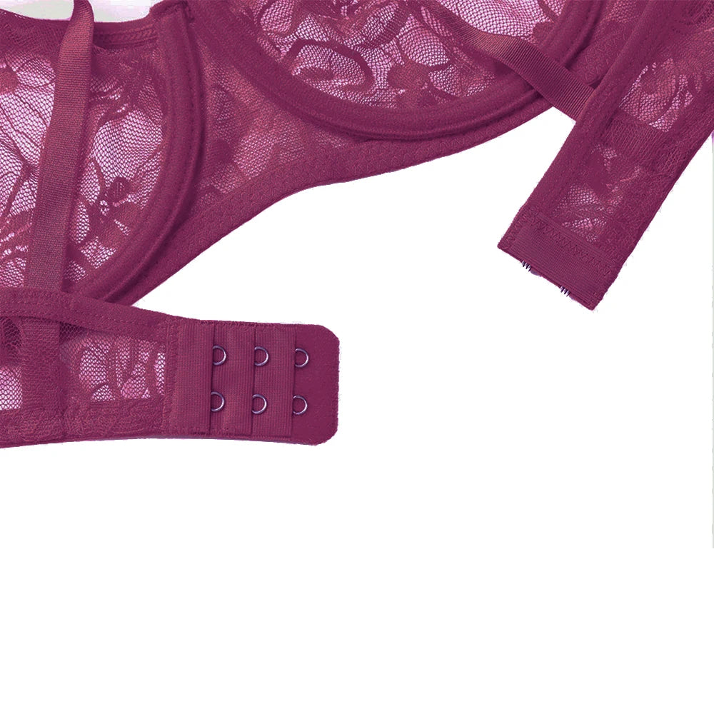 Bras For Womens Black Lace Sheer Bralette Bra Underwired Underwear Floral Homosexual Sexy Lingerie Brassiere A B C D DD Cup