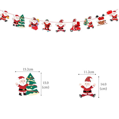 Christmas Banner Tree Ornaments Merry Decoration for Home 2025 Santa Claus Pendant Xmas Gifts New Year 2026 Flag Party Pulling