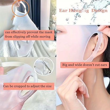 3D Silicone Face Mask Cover Reusable Face Mask Holder for Sheet Masks Moisturizing Facial Mask Cover Prevent Evaporation Beauty