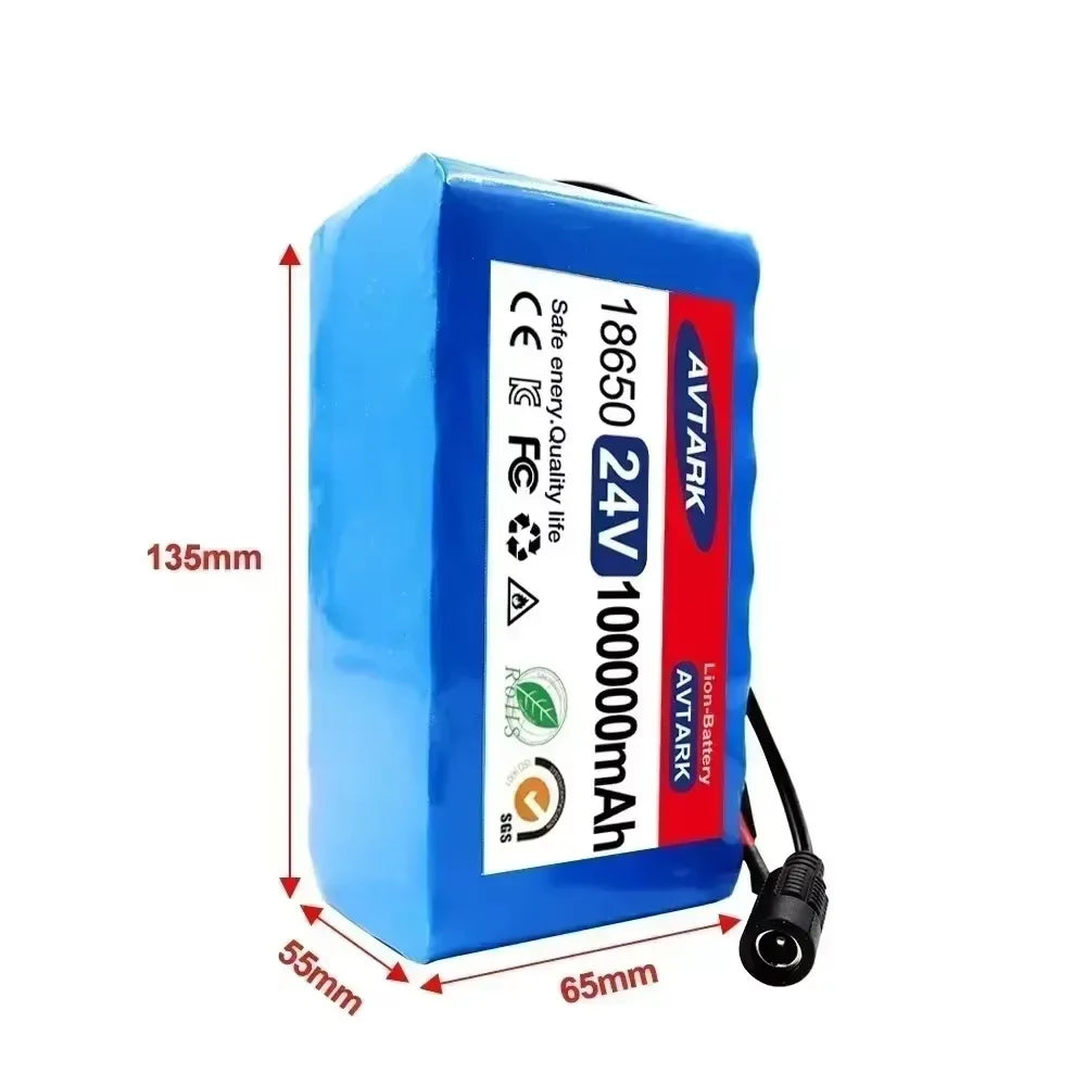NEW 7s3p 24V 100Ah 18650 Efficient stable Lithium Battery Li-ion Battery pack and US/EU 2A Charger Battery Pack for Bicycle