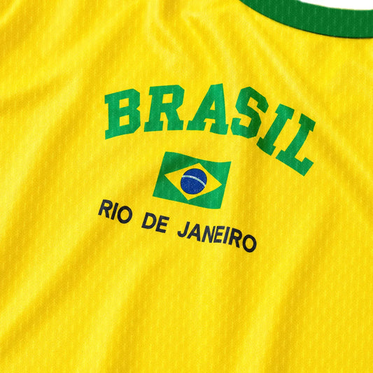 Summer Sports T-shirt For Brazil Letter Aesthetic 90's Crop Tops Casual Short Sleeve Tee Kpop Streetwear Vintage Y2K Clothes