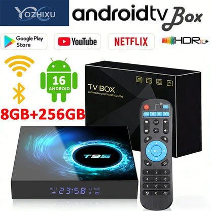 2026 New Android TV Box T95 Allwinner H616 Android 16 8GB+256GB  Dual Wifi BT5.4 Ultra HD Smart Home Theater TV Box Media Player