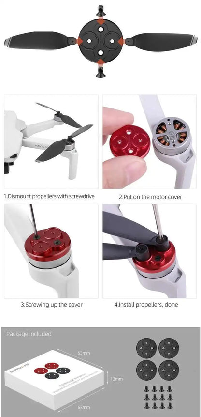 For DJI Mini 4K Mini 2SE Motor Cover Scratch Proof Propellers Aluminum Alloy Protective Cover For Mavic Mini 2 Accessories