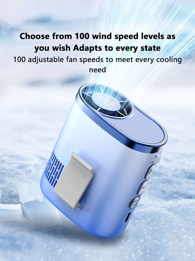 Lenovo Portable Waist Fan 100-Speed Strong Wind Rechargeable Neck Fan Quiet Long Battery Life Clip-on Fan for Outdoor Hiking