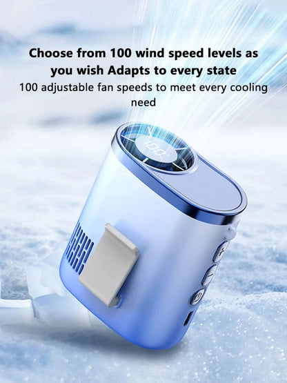 Lenovo Portable Waist Fan 100-Speed Strong Wind Rechargeable Neck Fan Quiet Long Battery Life Clip-on Fan for Outdoor Hiking