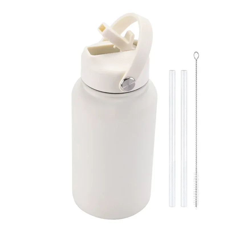 PuraCool Personalised Water Bottle 650ml/22oz Insulated Thermos Customised Tumbler Flask with Straw