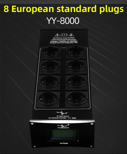 YYAUDIO HiFi Audio Noise AC Power Filter Power Conditioner Power Purifier Surge Protection with EU Outlets Power Strip