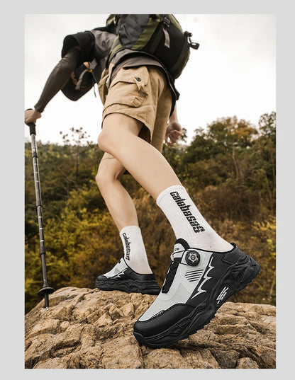 Men's casual sports shoes four season new rotating shoelaces comfort outdoor running walking shoes breathable soft-sole sneakers