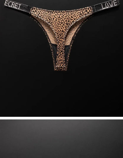 Letter Sexy Panties Women Thongs Rhinestones Diamonds G-string Sports Thong Low Waist Shorts Briefs T-back Fitness S-XL