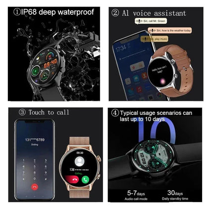 2025 New Smartwatch Women 1.39 inch AMOLED HD Screen Always On Display Custom dial Call IP68 Sport Smart Watch For women men