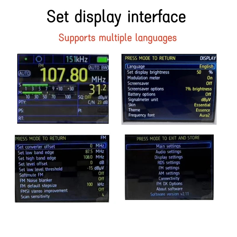 1Set Latest TEF6686 FM SW/MW/LW Full Band Radio RDS + Battery Speaker Charger Antenna FM AM Radio FM AM Radio