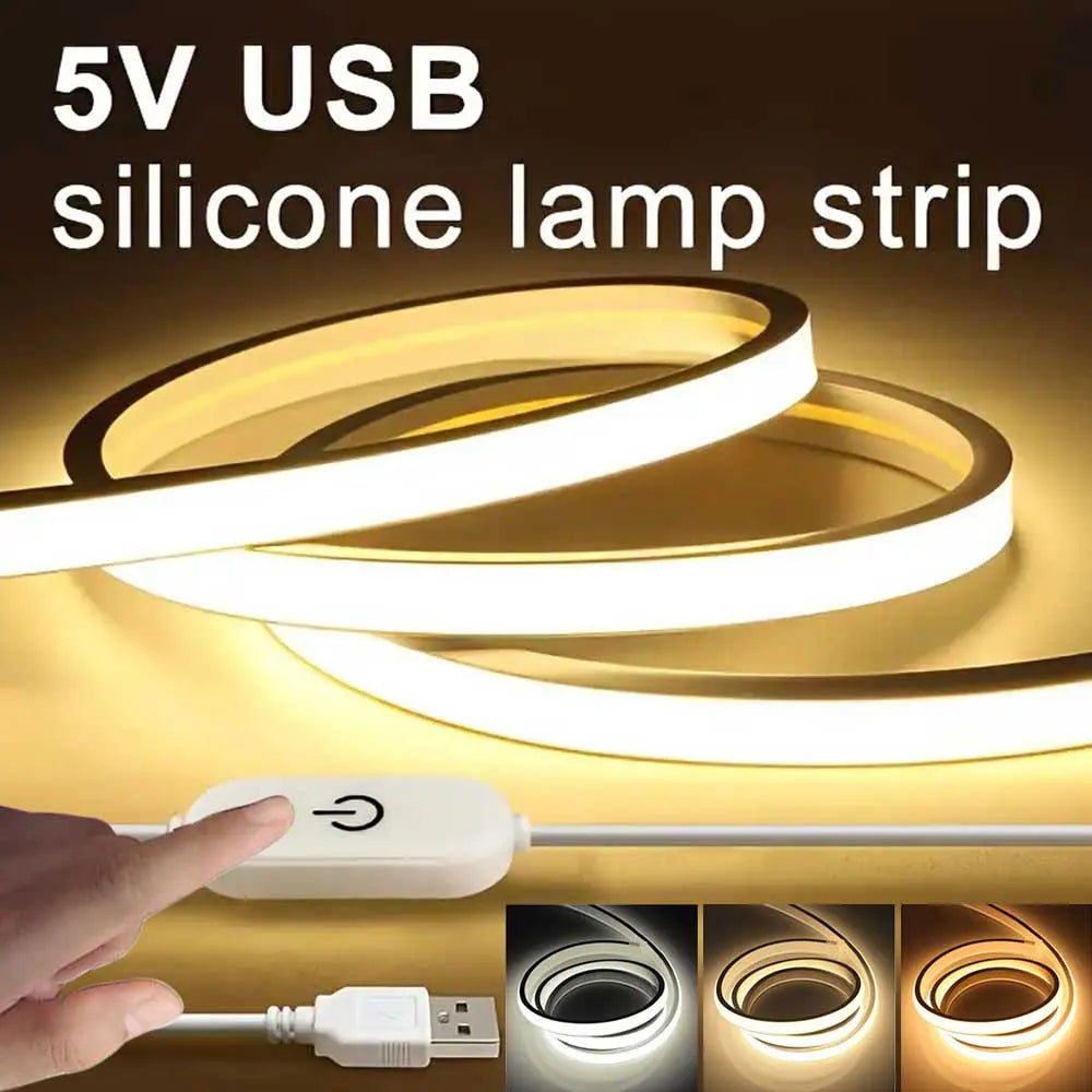 5V USB Neon Lamp Dimmable Waterproof Flexible Tape Touch Sensor LED Neon Sign Light Strip Bedroom Backlight DIY Decor