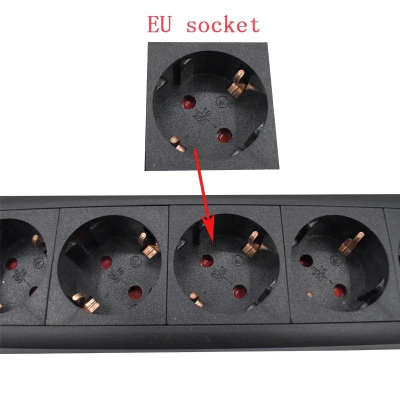 Audio Noise AC Power Filter Power Conditioner Power Purifier with EU Outlets Power Strip 16A 4000W