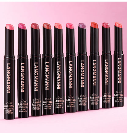 Diamond Pearlescent Lipstick Waterproof Long Lasting Non-stick Cup Matte Velvet Shiny Lipsticks Red Sexy Lips Makeup Cosmetics