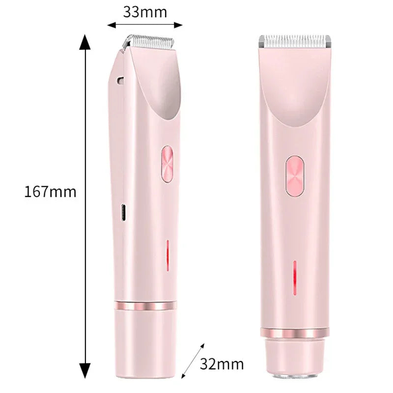 Electric Razors for Women 2in1 Bikini Trimmer Facial Mustache Shavers for Ladies Body Underarms Legs Portable Painless Epilator